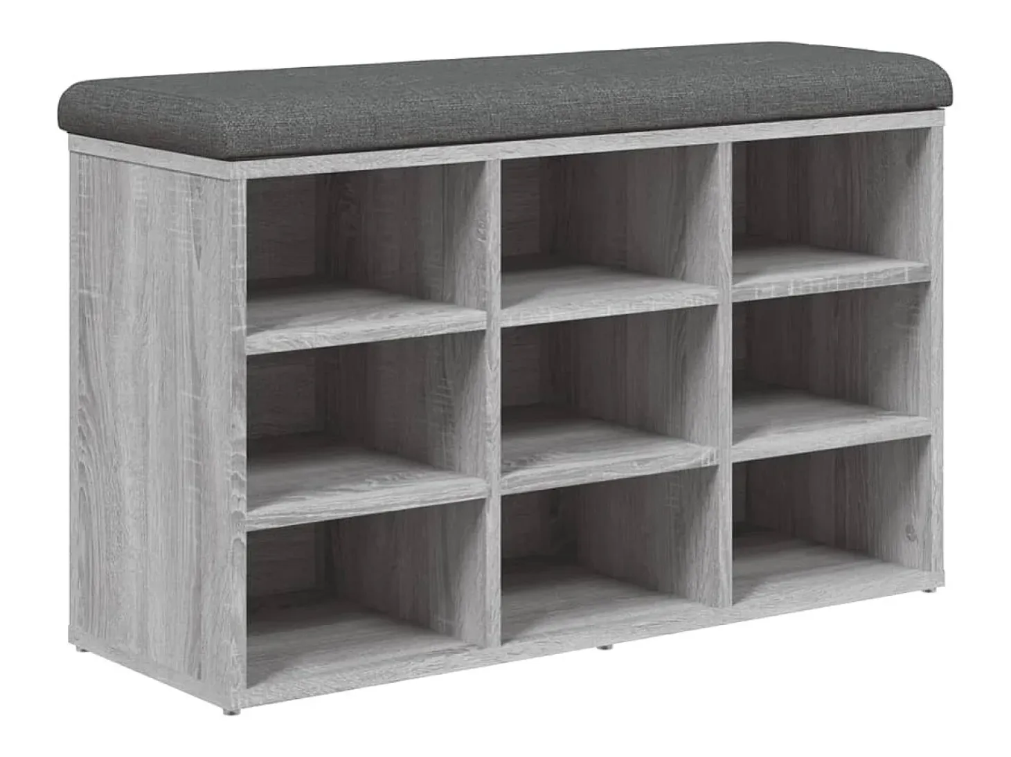 Banco zapatero Sonoma gris 82x32x50 cm madera de ingeniería