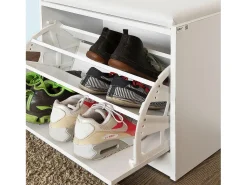 Banco Zapatero, Taburete, Puff Caja, Banco, Estantería para Zapatos, Chifonier Blanco FSR16-W SoBuy ES