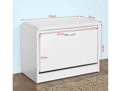 Banco Zapatero, Taburete, Puff Caja, Banco, Estantería para Zapatos, Chifonier Blanco FSR16-W SoBuy ES