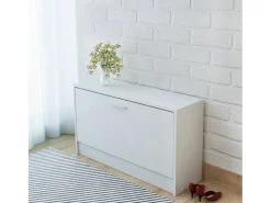 Banco zapatero 80x24x45 cm Blanco