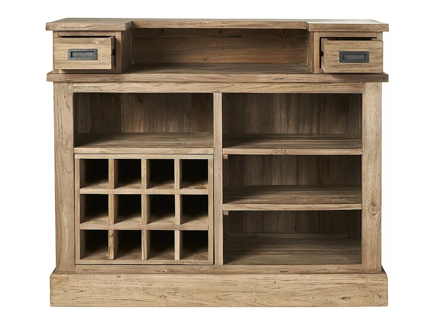 Barra de bar de madera de teca reciclada