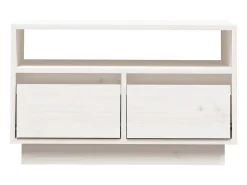 Bemidji Mueble de TV de madera maciza de pino blanco 60x35x37 cm