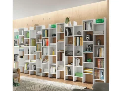Biblioteca 3 columnas 15 compartimentos Italiano - H192 cm