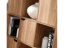 Biblioteca con 9 compartimentos y 5 puertas de madera - L88,8 cm