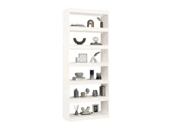 Biblioteca Estantería - divisor espacios madera pino blanco 80x30x199,5 cm ES66846