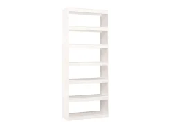 Biblioteca Estantería - divisor espacios madera pino blanco 80x30x199,5 cm ES66846