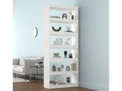 Biblioteca Estantería - divisor espacios madera pino blanco 80x30x199,5 cm ES66846