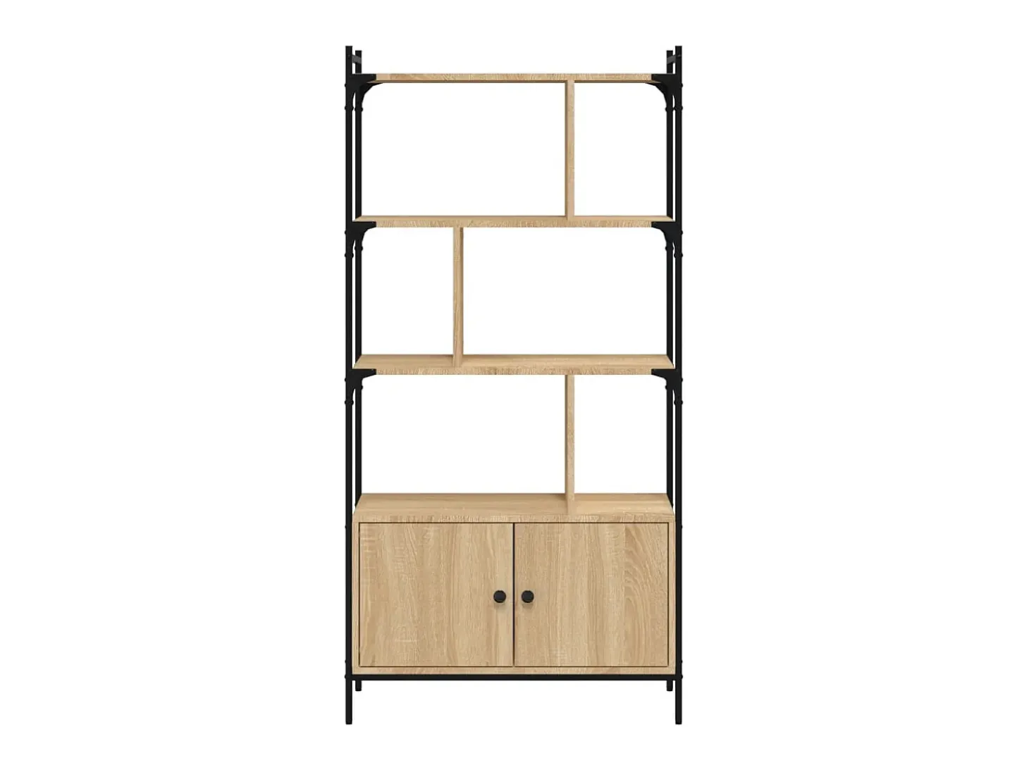 Biblioteca Estantería con puertas madera roble Sonoma 76,5x30x154,5 cm ES64301