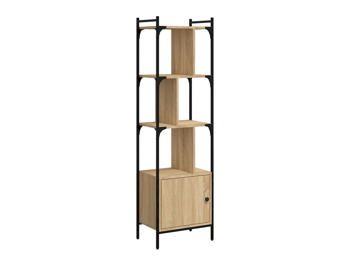 Biblioteca Estantería con puerta madera roble Sonoma 44,5x30x154,5 cm ES68457