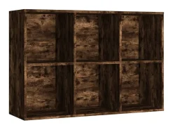 Biblioteca Estantería contrachapada roble ahumado 66x30x98 cm ES62005