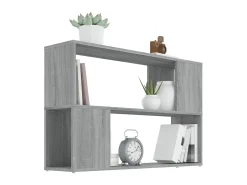 Biblioteca Estantería de madera contrachapada gris Sonoma 100x24x63 cm ES98503