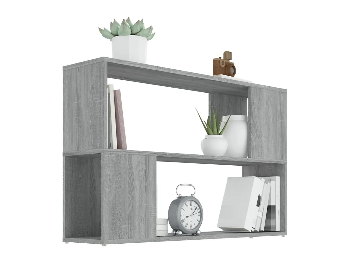 Biblioteca Estantería de madera contrachapada gris Sonoma 100x24x63 cm ES98503