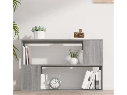 Biblioteca Estantería de madera contrachapada gris Sonoma 100x24x63 cm ES98503