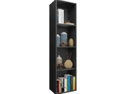 Biblioteca Estantería libros contrachapada negro 36x30x143 cm ES78244