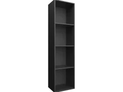 Biblioteca Estantería libros contrachapada negro 36x30x143 cm ES78244