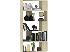 Biblioteca Estantería madera contrachapada color roble Sonoma 80x24x159 cm ES63809
