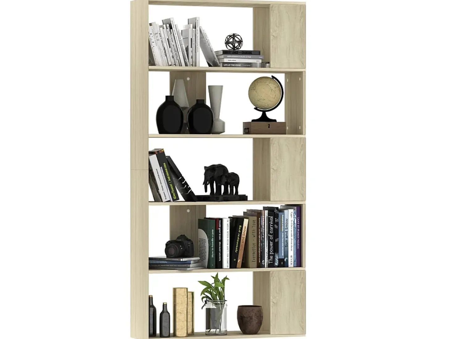 Biblioteca Estantería madera contrachapada color roble Sonoma 80x24x159 cm ES63809