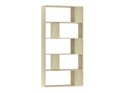 Biblioteca Estantería madera contrachapada color roble Sonoma 80x24x159 cm ES63809
