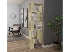 Biblioteca Estantería madera contrachapada color roble Sonoma 45x24x159 cm ES85462