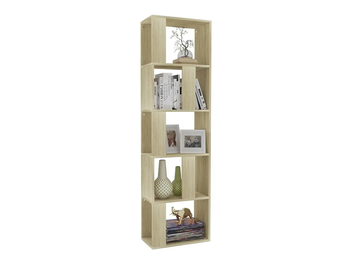 Biblioteca Estantería madera contrachapada color roble Sonoma 45x24x159 cm ES85462