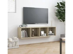 Biblioteca Estantería/mueble de TV roble Sonoma 143x30x36 cm ES30155