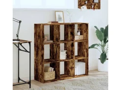 Biblioteca madera de ingeniería roble ahumado 102x32x102 cm ES241175