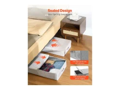 Bolsas de Almacenamiento SucceBuy para debajo de la Cama 2 Piezas de 48 L, Organizador de Zapatos para debajo de la Cama de 80,5x40,5x15,5 cm