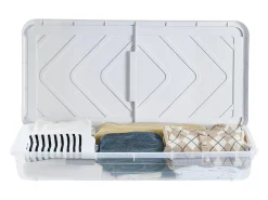 Bolsas de Almacenamiento SucceBuy para debajo de la Cama con Ruedas, Organizador de Zapatos para debajo de la Cama de 101x51x15 cm, Caja de Almacenamiento con Tapa