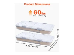 Bolsas de Almacenamiento SucceBuy para debajo de la Cama con Ruedas, Organizador de Zapatos para debajo de la Cama de 101x51x15 cm, Caja de Almacenamiento con Tapa