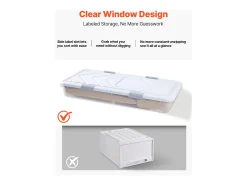 Bolsas de Almacenamiento SucceBuy para debajo de la Cama con Ruedas, Organizador de Zapatos para debajo de la Cama de 101x51x15 cm, Caja de Almacenamiento con Tapa