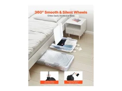 Bolsas de Almacenamiento SucceBuy para debajo de la Cama con Ruedas, Organizador de Zapatos para debajo de la Cama 80,5x39,6x17,5 cm, Caja de Almacenamiento