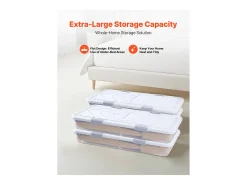 Bolsas de Almacenamiento SucceBuy para debajo de la Cama con Ruedas, Organizador de Zapatos para debajo de la Cama 80,5x39,6x17,5 cm, Caja de Almacenamiento
