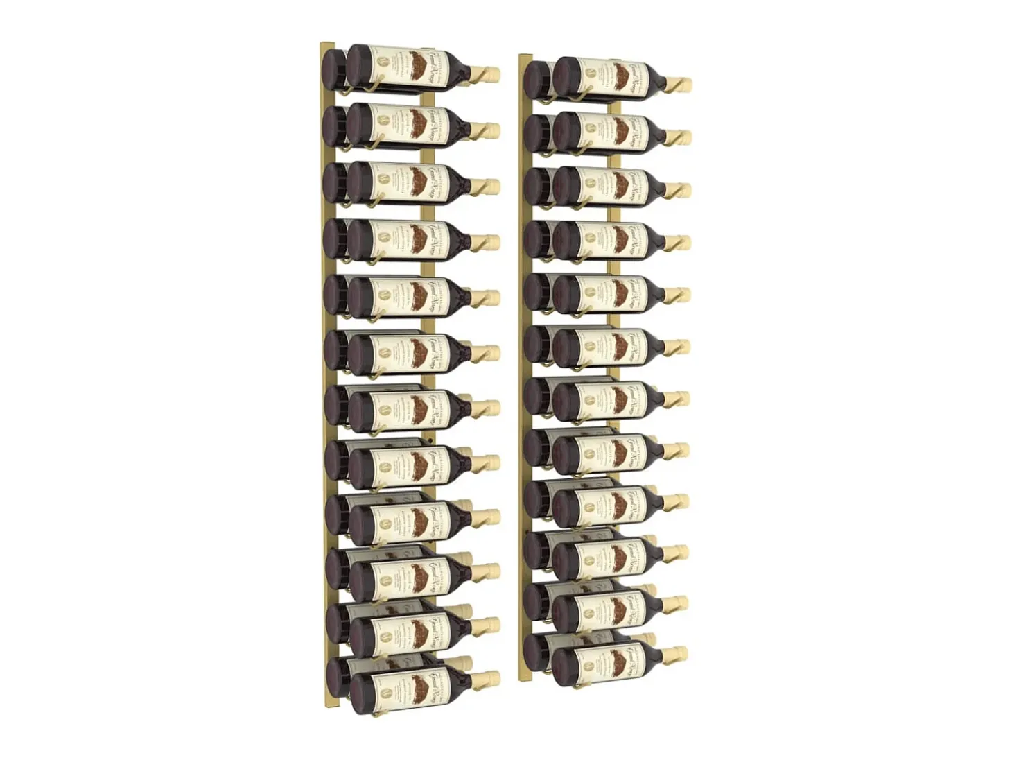 Botellero de pared para 24 botellas 2 unidades hierro dorado ES930223
