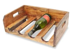 Botelleros para 16 botellas 4 uds madera maciza reciclada ES182196