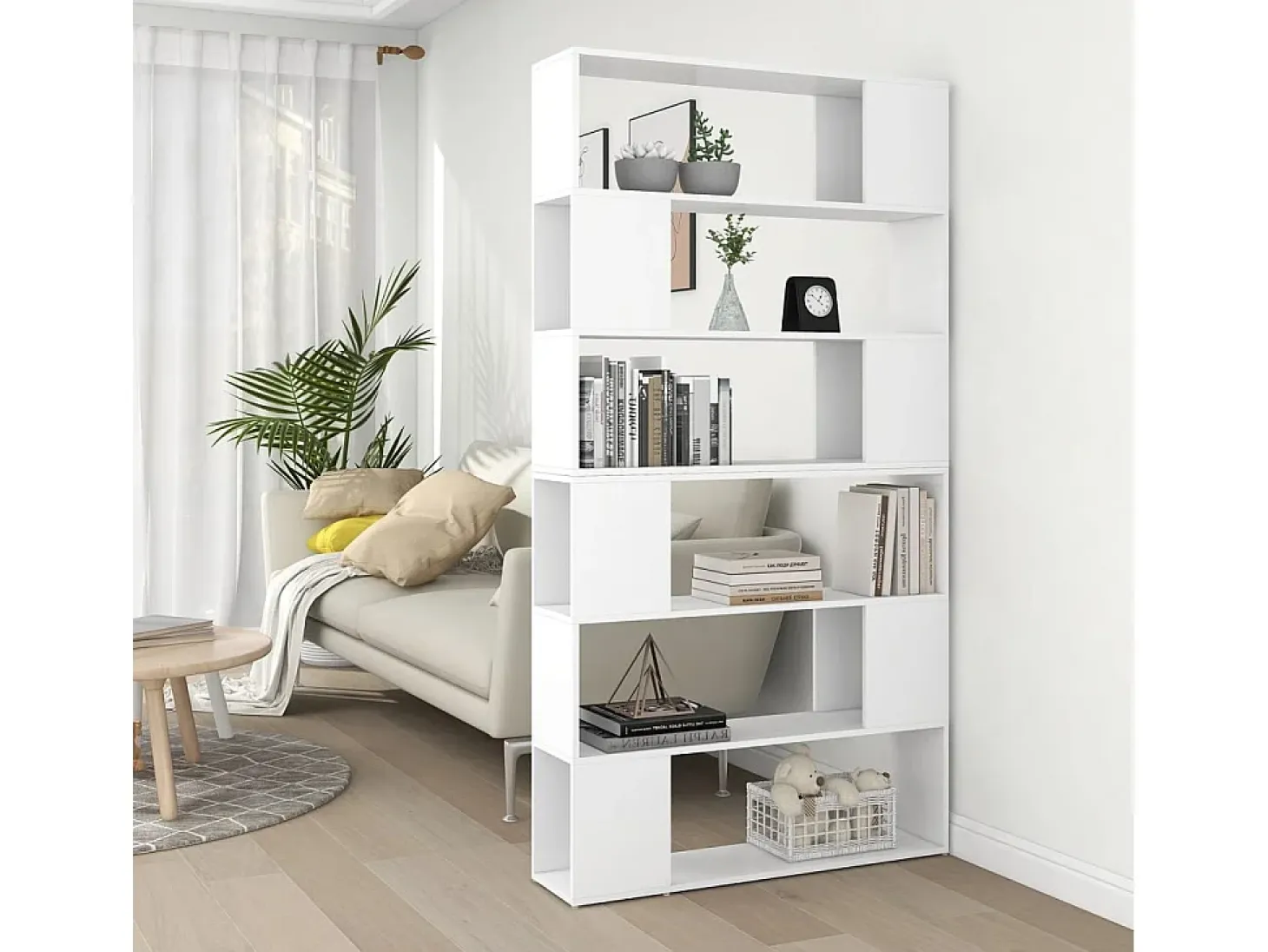 Branchville Estantería divisor de espacios blanco 100x24x188 cm