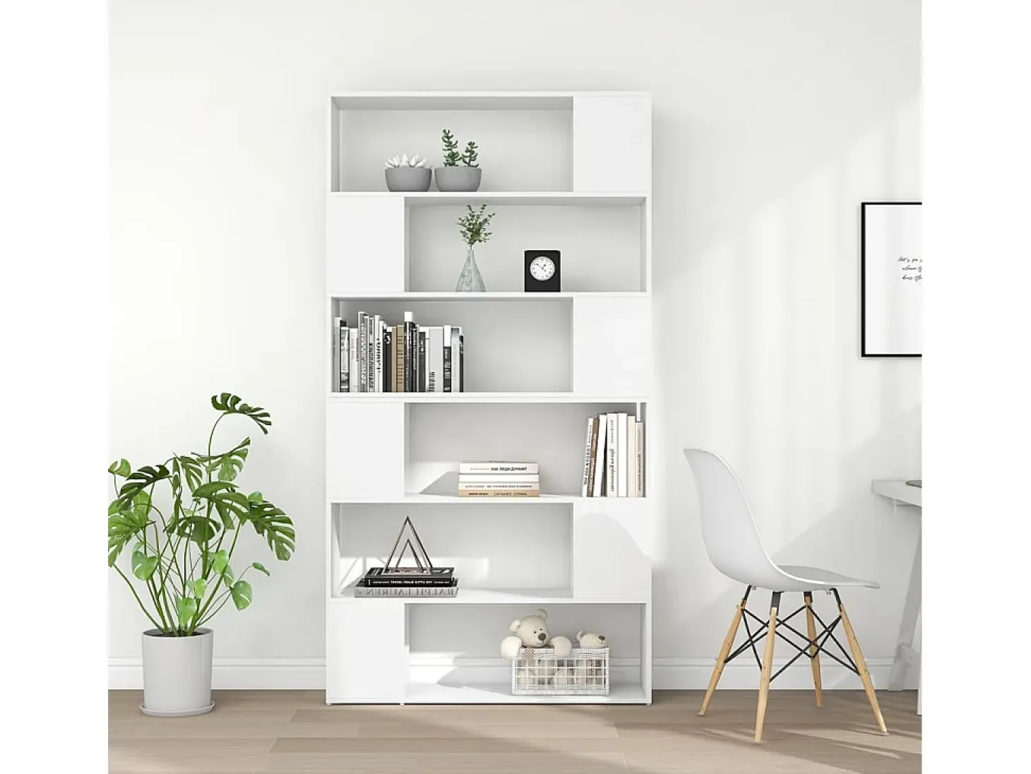 Branchville Estantería divisor de espacios blanco 100x24x188 cm