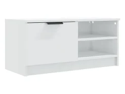 Bryvra Mueble TV 2 pzs madera contrachapada blanco brillo 80x35x36,5cm