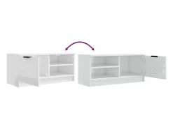 Bryvra Mueble TV 2 pzs madera contrachapada blanco brillo 80x35x36,5cm