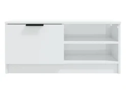 Bryvra Mueble TV 2 pzs madera contrachapada blanco brillo 80x35x36,5cm