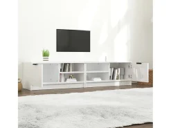 Bryvra Mueble TV 2 pzs madera contrachapada blanco brillo 80x35x36,5cm