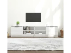 Bryvra Mueble TV 2 pzs madera contrachapada blanco brillo 80x35x36,5cm