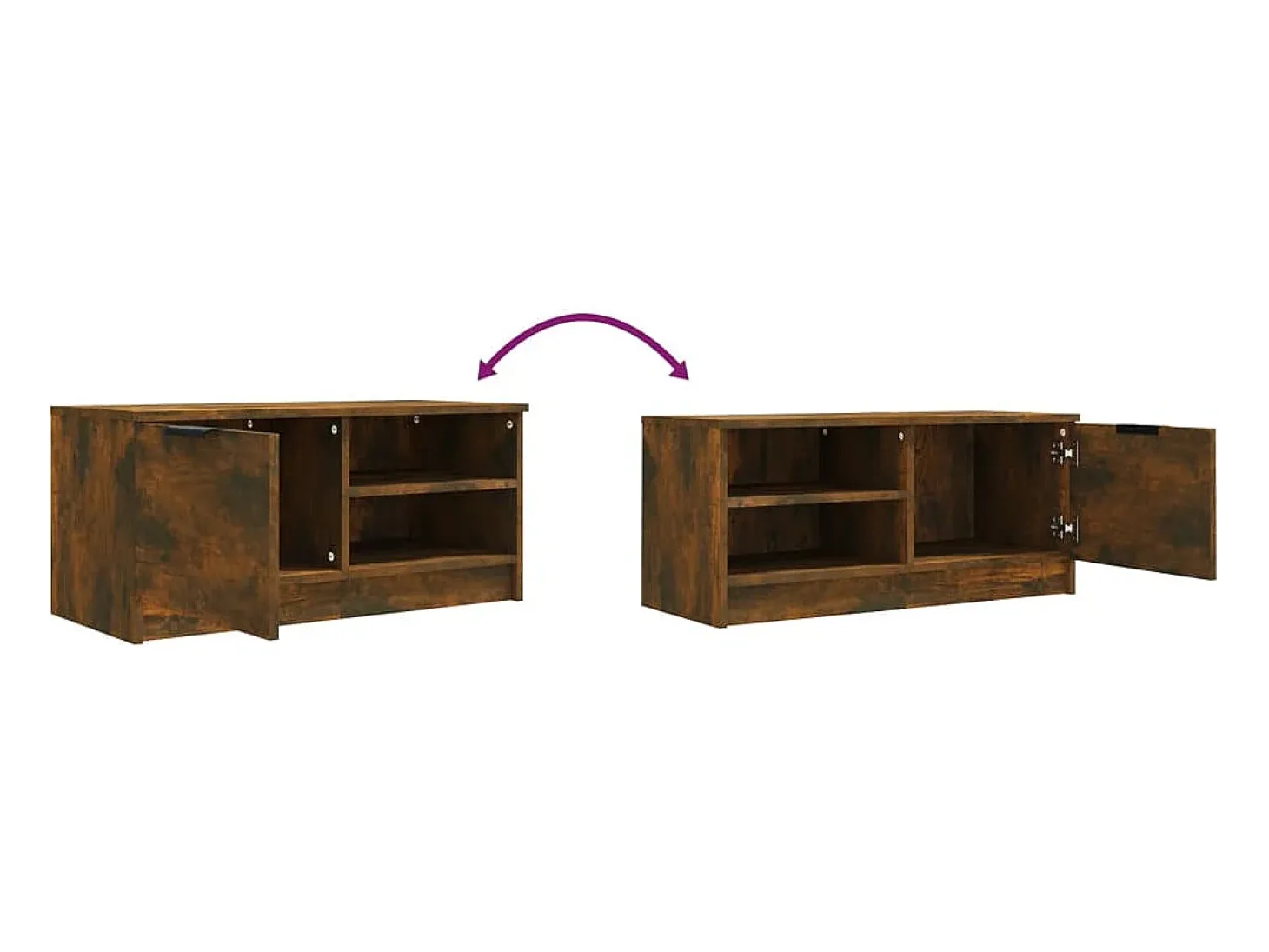 Bryvra Muebles para TV 2 uds contrachapado roble ahumado 80x35x36,5 cm