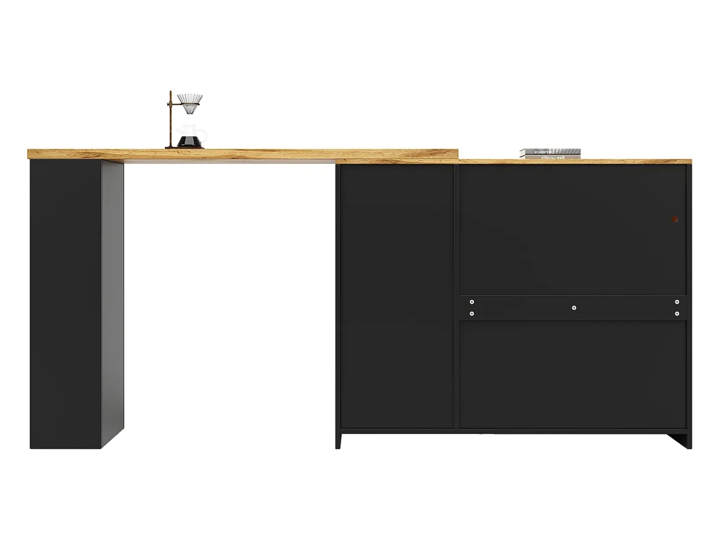 Buffet、Mueble de barra corrediza de MDF - Con LED y gamas varias - Negro