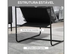 Butaca Albert Homcom bolsillos laterales gris 81x68x78 cm