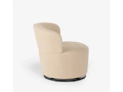 Butaca giratoria moderna para el salón en tela de bouclè Yammy - Beige