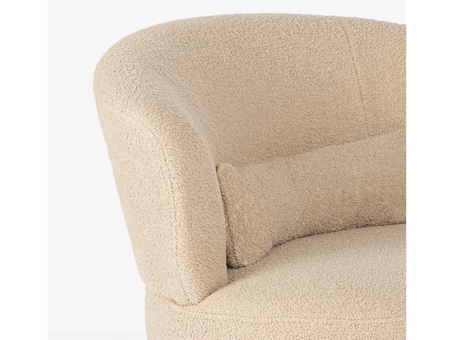 Butaca giratoria moderna para el salón en tela de bouclè Yammy - Beige
