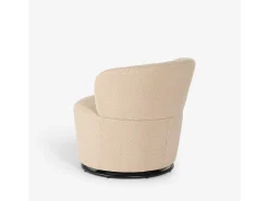 Butaca giratoria moderna para el salón en tela de bouclè Yammy - Beige