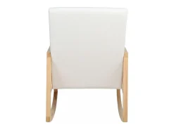 Butaca mecedora de 98x82x65 cm de estilo boho con estructura de madera y ratán Sofia