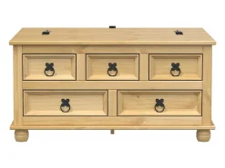 Caja de almacenaje Corona madera maciza de pino 90x78x45 cm ES890224