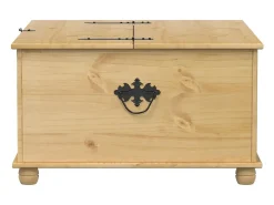 Caja de almacenaje Corona madera maciza de pino 90x78x45 cm ES890224